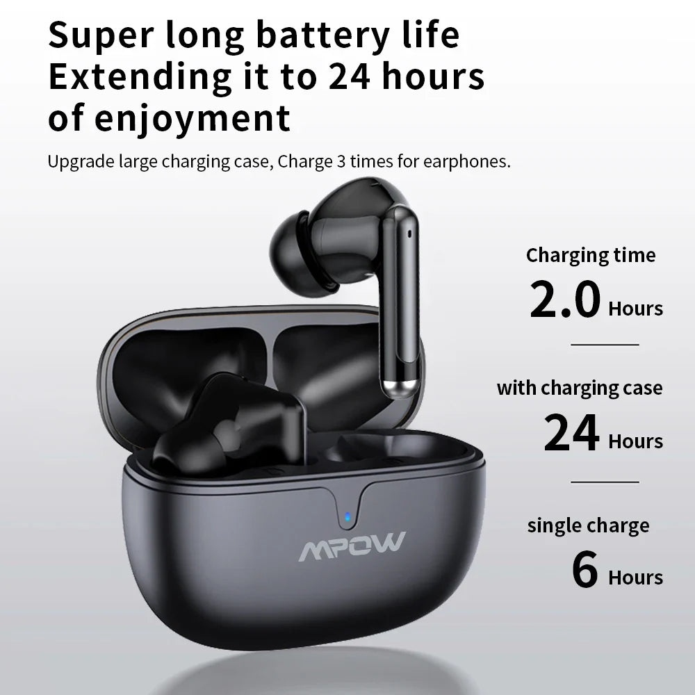 Mpow S65 True Wireless Earbuds - Bluetooth 5.3 Headphones with 30H Playback SBC Low-Latency Gaming Mode in-Ear Earbuds for Phone