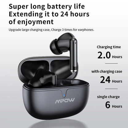 Mpow S65 True Wireless Earbuds - Bluetooth 5.3 Headphones with 30H Playback SBC Low-Latency Gaming Mode in-Ear Earbuds for Phone