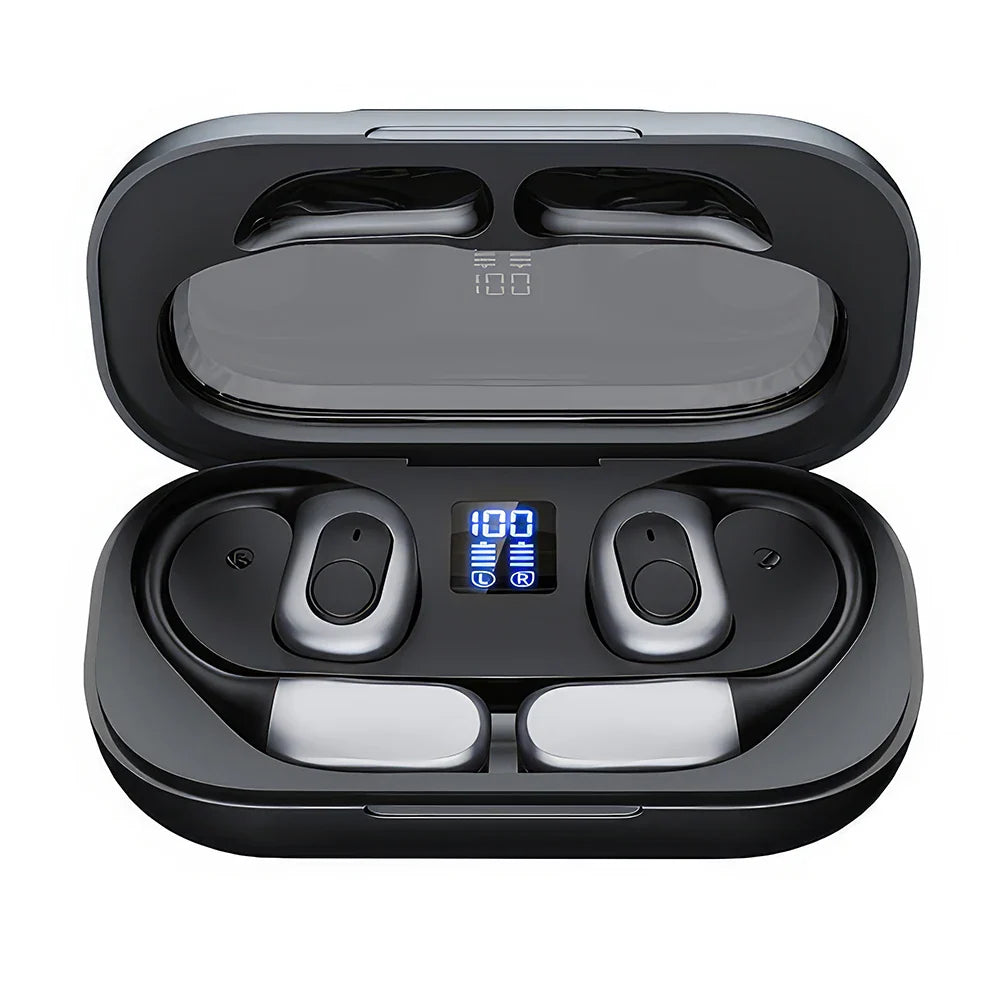 Mpow J13 True Wireless Sports Earphones,Bluetooth 5.3 OWS Open Ear Headsets with Earhooks 25 Hrs Playtime & ENC Noise Reduction