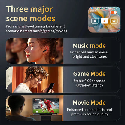 Mpow LX-10 Touch Screen Bluetooth 5.4 Earphones ANC Active Noise Cancelling Headphones In-ear Stem Touch Bluetooth Headphones