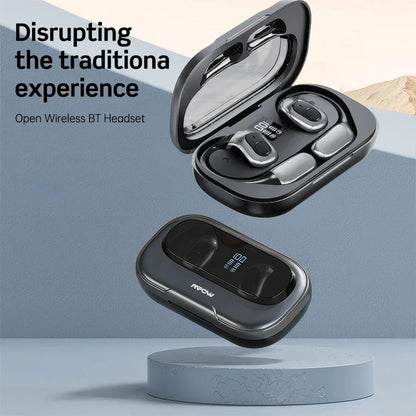 Mpow J13 True Wireless Sports Earphones,Bluetooth 5.3 OWS Open Ear Headsets with Earhooks 25 Hrs Playtime & ENC Noise Reduction