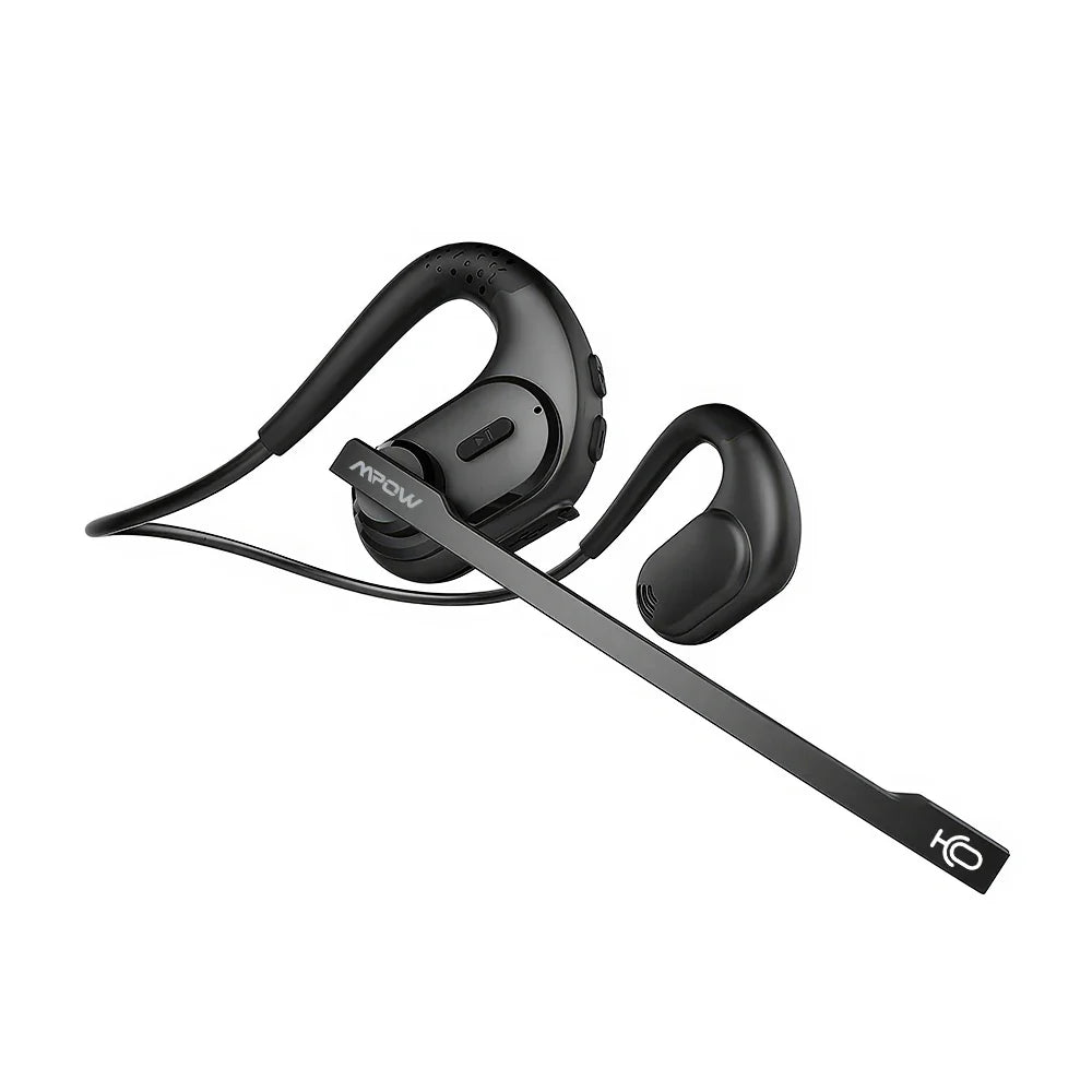 Mpow G9 Bluetooth 5.3 Open Ear Headphones with Removable Microphone Noise Cancelling Air Conduction Headset with 12H Playtime