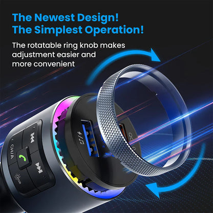 Mpow Bluetooth FM Transmitter for Car Adapter Bluetooth Wireless Radio MP3 Player with QC3.0 Quick Charge Handsfree Callling