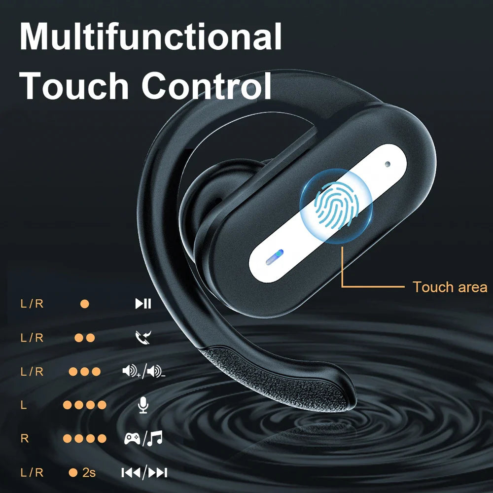 Mpow SP36 In-ear Bluetooth 5.4 Headphones Touch Control TWS Earphones with Earhook Wireless Sports Earphones 40 Hours Playtime