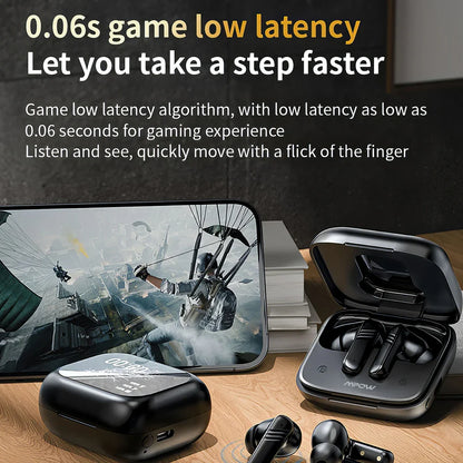 Mpow LX-10 Touch Screen Bluetooth 5.4 Earphones ANC Active Noise Cancelling Headphones In-ear Stem Touch Bluetooth Headphones