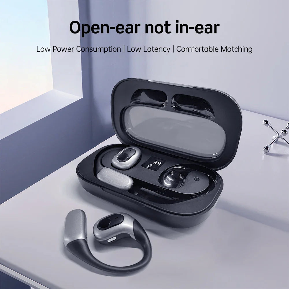 Mpow J13 True Wireless Sports Earphones,Bluetooth 5.3 OWS Open Ear Headsets with Earhooks 25 Hrs Playtime & ENC Noise Reduction