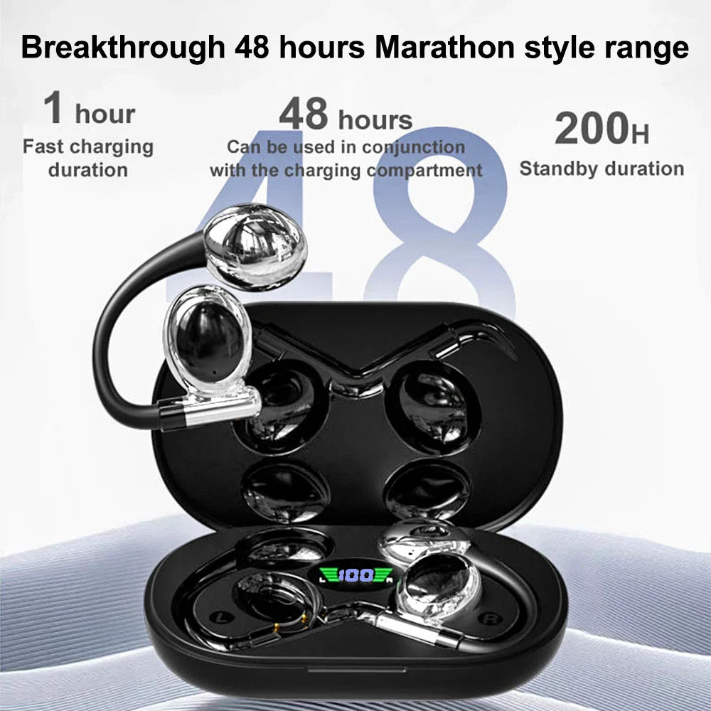 Mpow YYK-880 Open Ear Headphones Bluetooth 5.3 Wireless Earbuds with Earhooks for Office Work/Leisure/Sports,Up to 60H Playtime