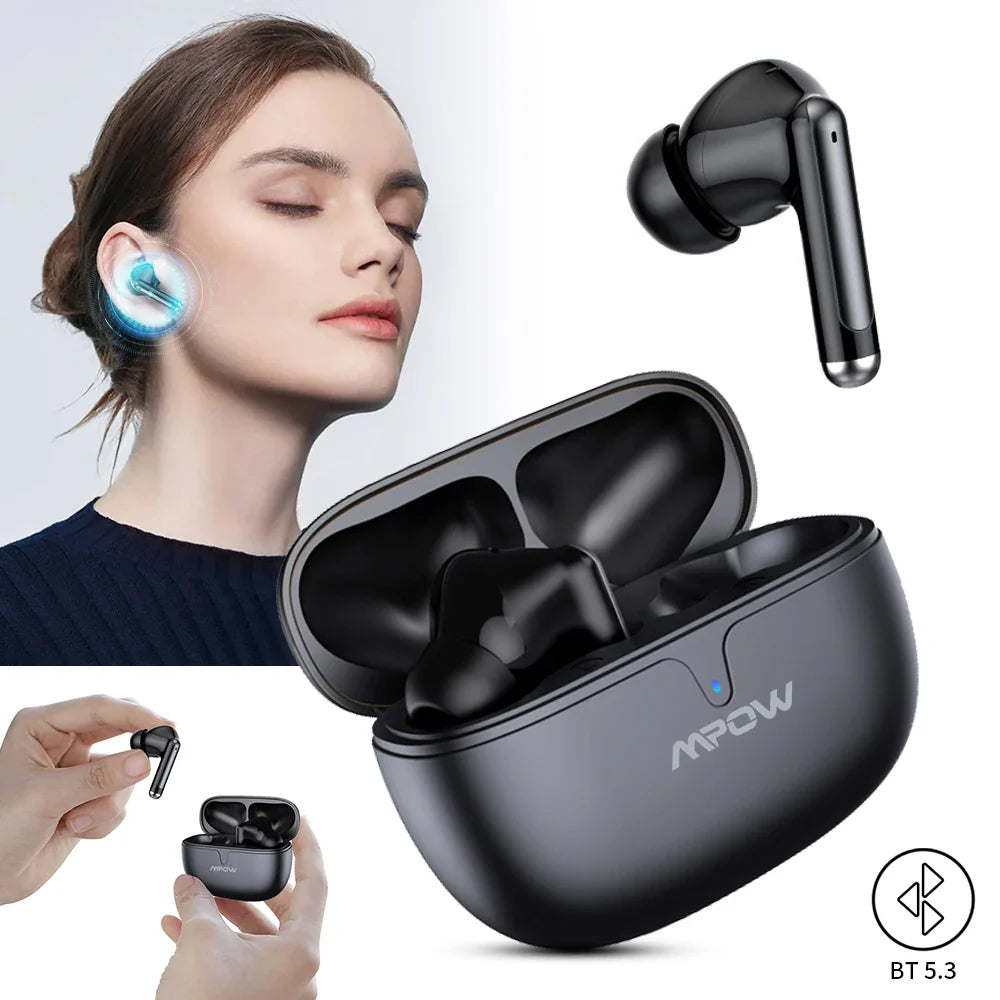 Mpow S65 True Wireless Earbuds - Bluetooth 5.3 Headphones with 30H Playback SBC Low-Latency Gaming Mode in-Ear Earbuds for Phone