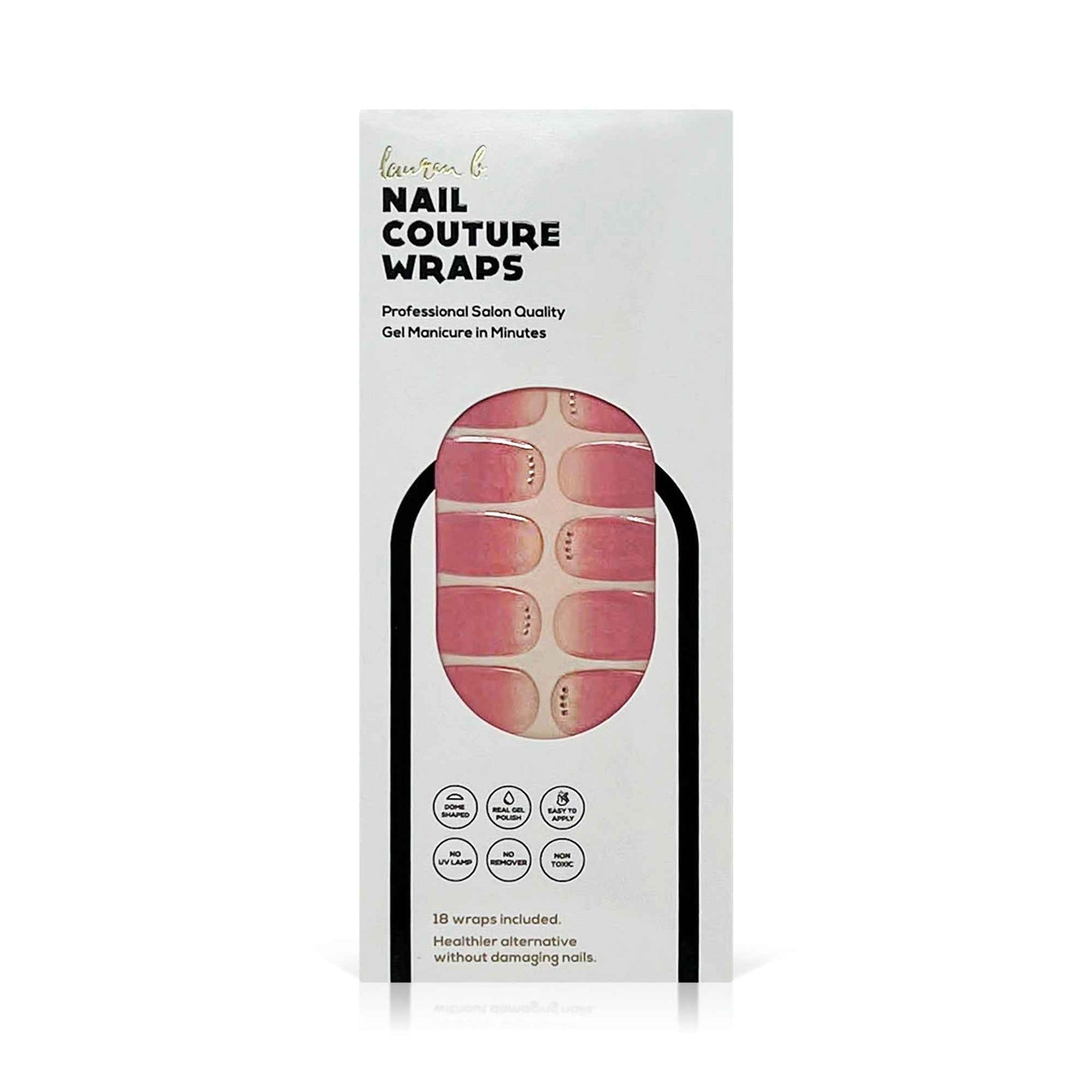 Soft Pink Gradient Embellished Gel Nail Wrap