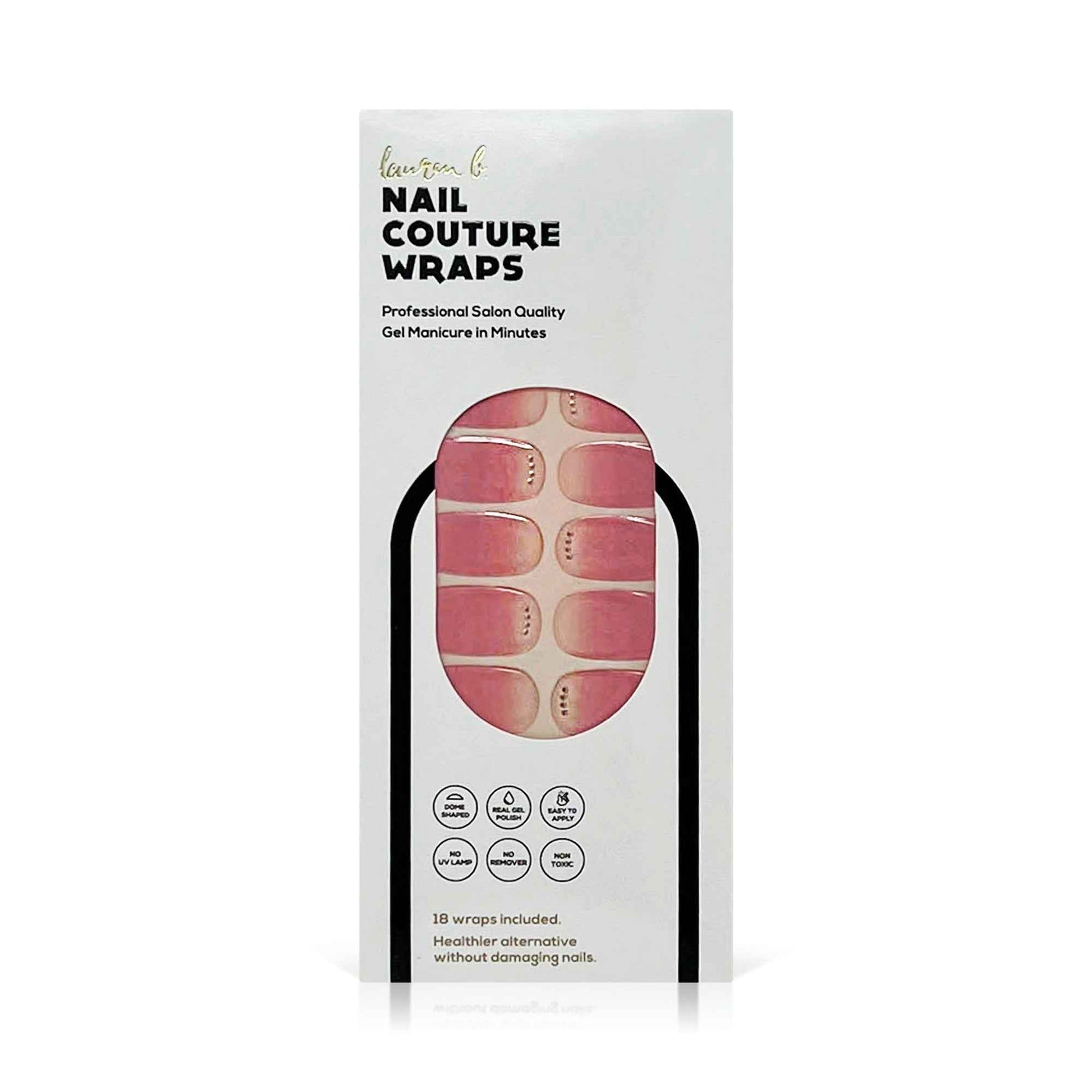 Soft Pink Gradient Embellished Gel Nail Wrap