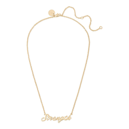 Strength Script Necklace by eklexic jewelry
