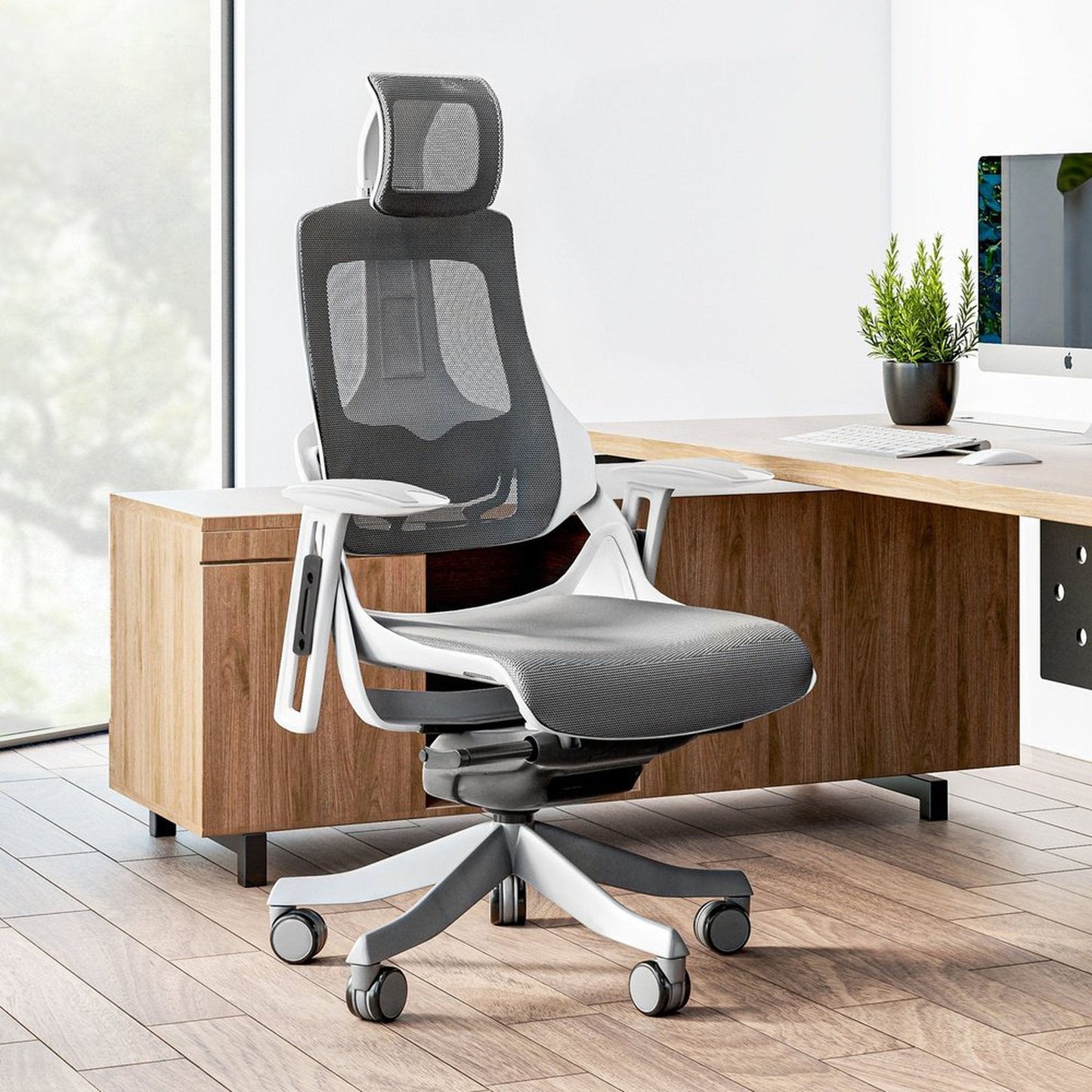 Techni Mobili LUX Ergonomic Executive Chair, Grey by Level Up Desks
