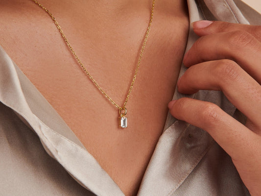 Moissanite Necklace Charm by Little Sky Stone