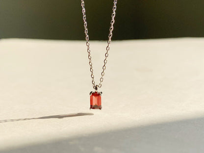 Birthstone Silver Necklace - January by Little Sky Stone