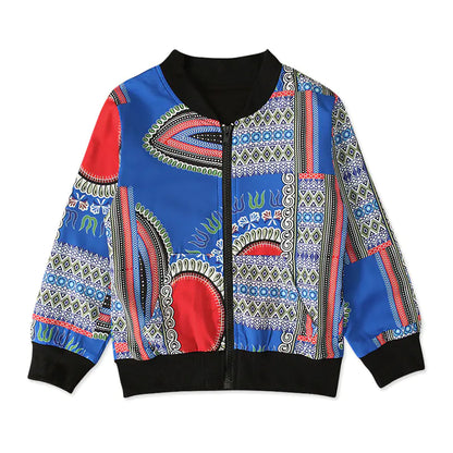 Bohemian Style Printed Top and Zip Jacket for Kids