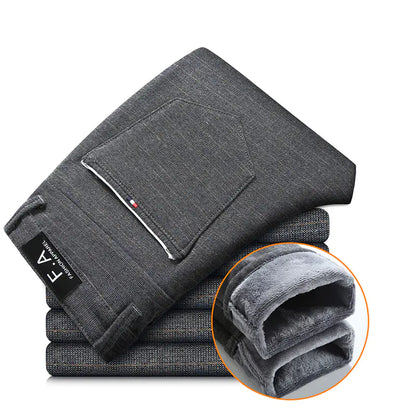 Thickened Fleece Men's Warm Casual Long Pants