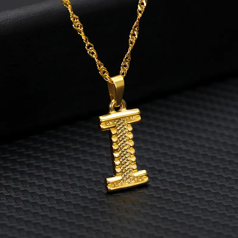 Gold-Plated 26 English Letters Pendant Necklace