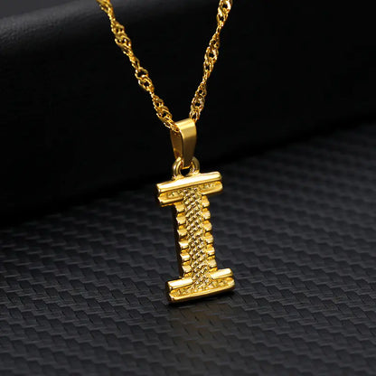 Gold-Plated 26 English Letters Pendant Necklace