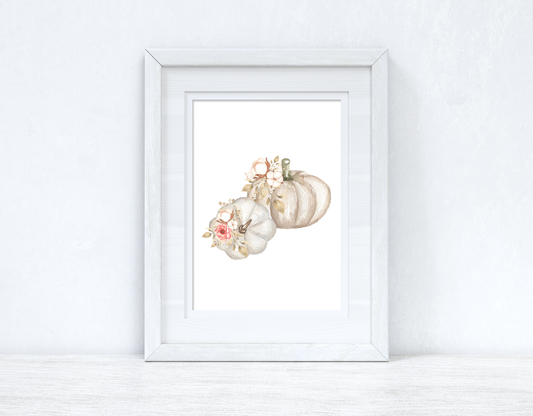 White Pumpkins Autumn Seasonal Wall Home Decor Print by WinsterCreations™ Official Store