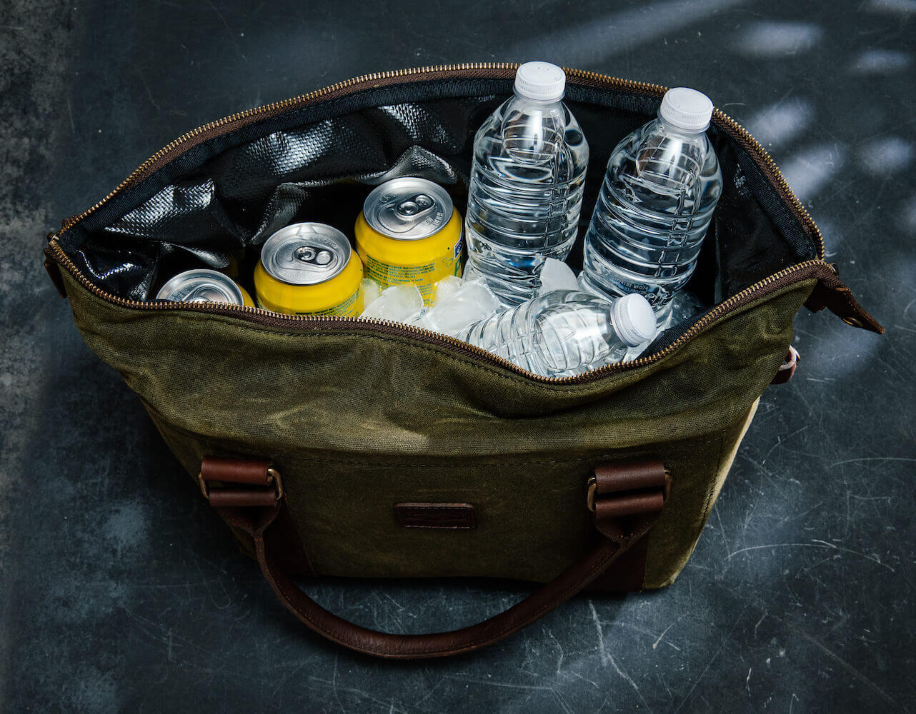 White Wing Waxed Canvas Cooler by Mission Mercantile Leather Goods