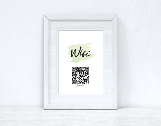Wifi Green Splatter Scan Me! Wi-fi Q-R Scan Home Wall Decor Print by WinsterCreations™ Official Store
