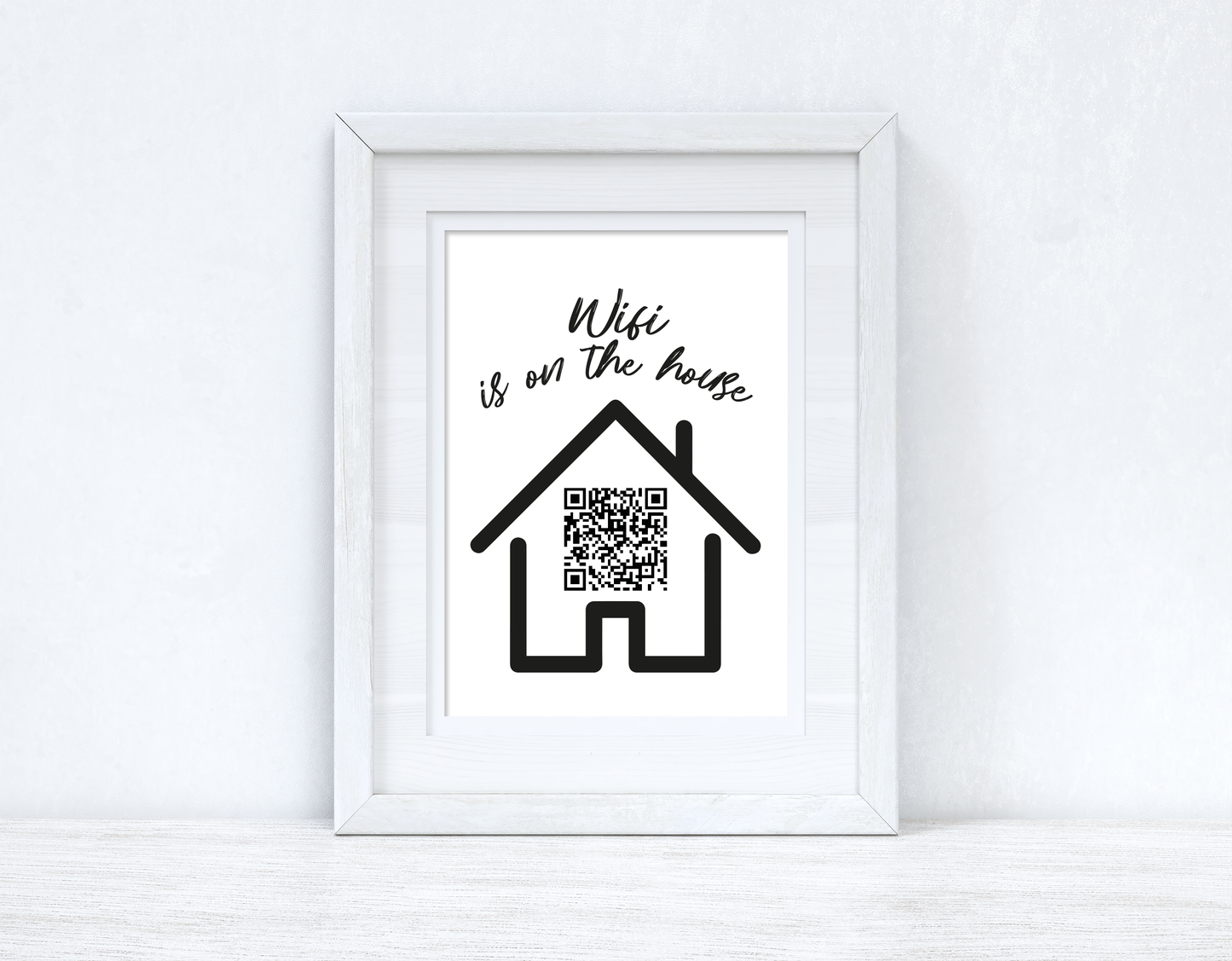 Wifi Is On The House Silhouette Wifi QR Scan Home Wall Decor Print by WinsterCreations™ Official Store