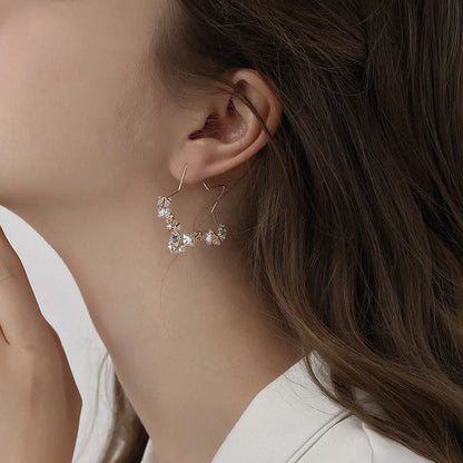 Stylish Geometric Star Design Big Hoop Earrings for Women