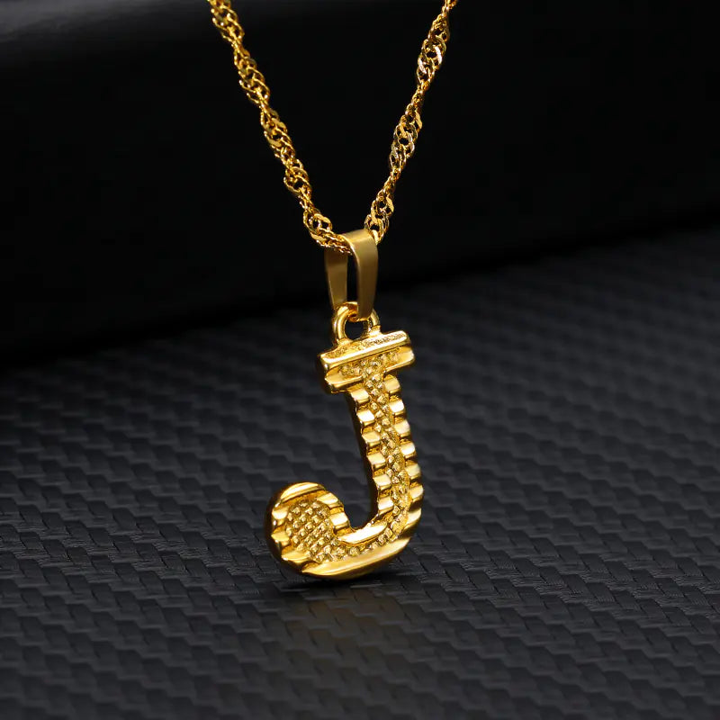 Gold-Plated 26 English Letters Pendant Necklace