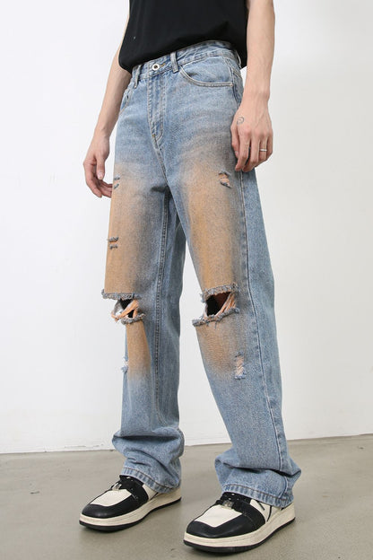 Men's Distressed Jeans with Pockets