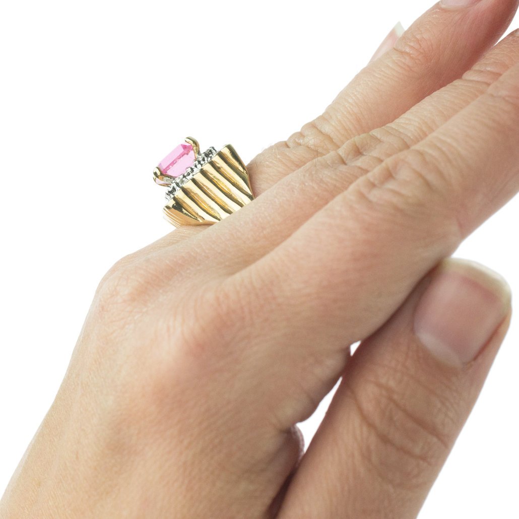 Vintage Austrian Crystal Cocktail Ring 18k Yellow or White Gold Electroplated Women's Birthstne RingMade in USA by PVD Vintage Jewelry