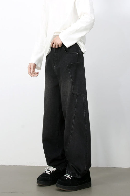 Men's Wide Leg Jeans with Pockets