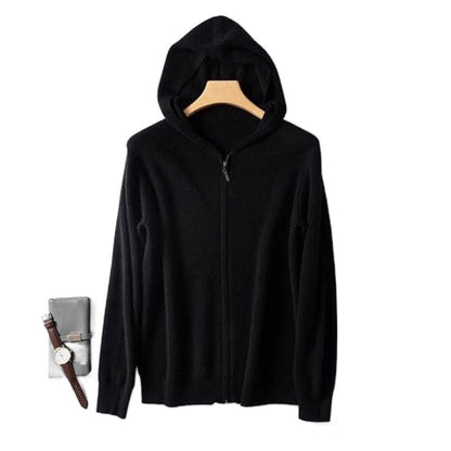 Men's Plus Size Zip Up Long Sleeve Hooded Cardigan