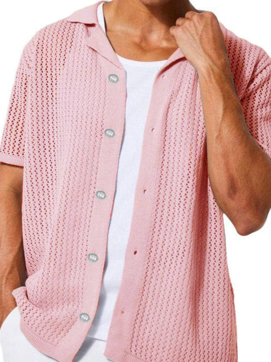 Men's Full Size Button Down Short Sleeve Shirt Plus Size