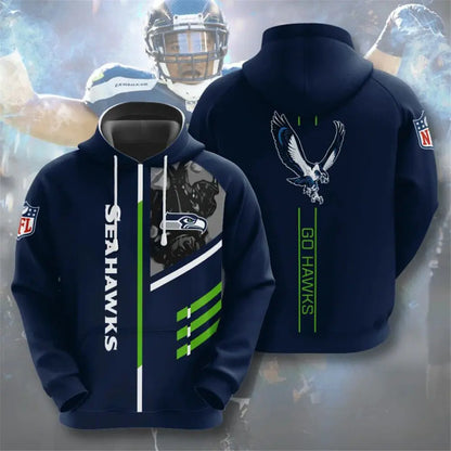 Men's NFL 3D Digital Print Hoodie - Loose Fit