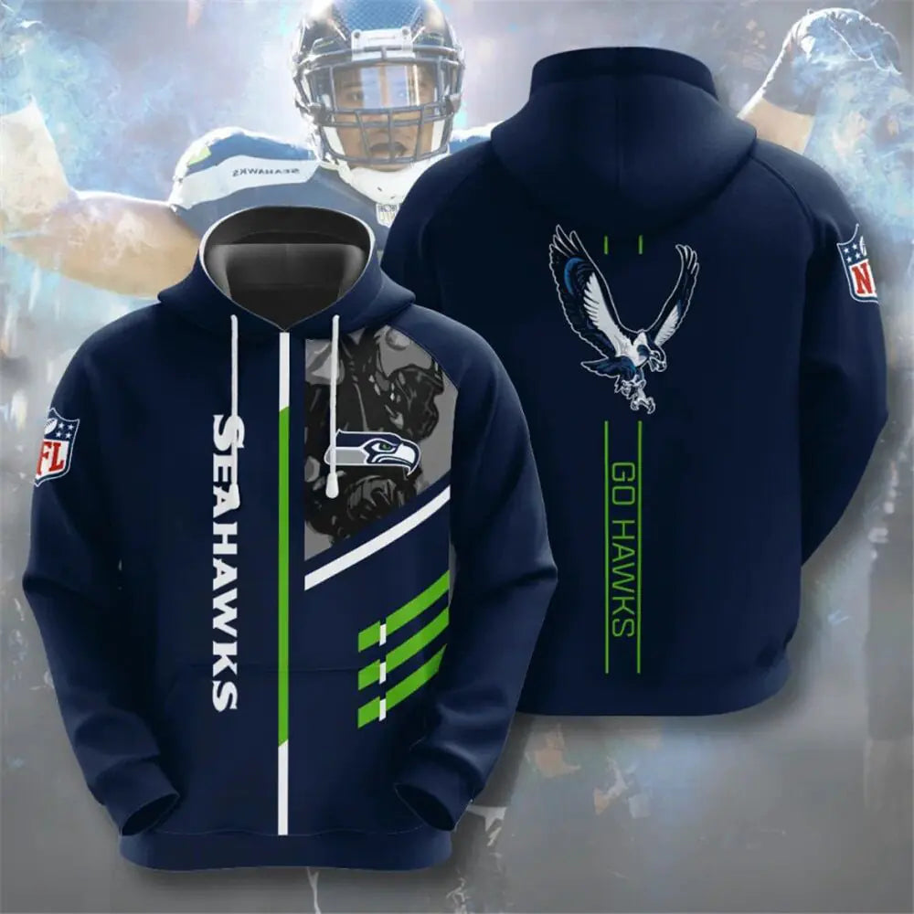 Men's NFL 3D Digital Print Hoodie - Loose Fit