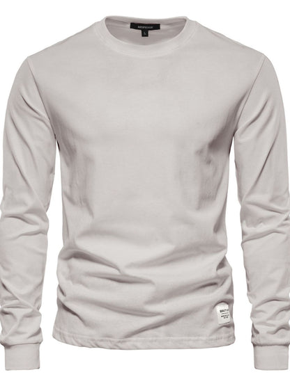 Men's Full Size Round Neck Long Sleeve T-Shirt Plus Size