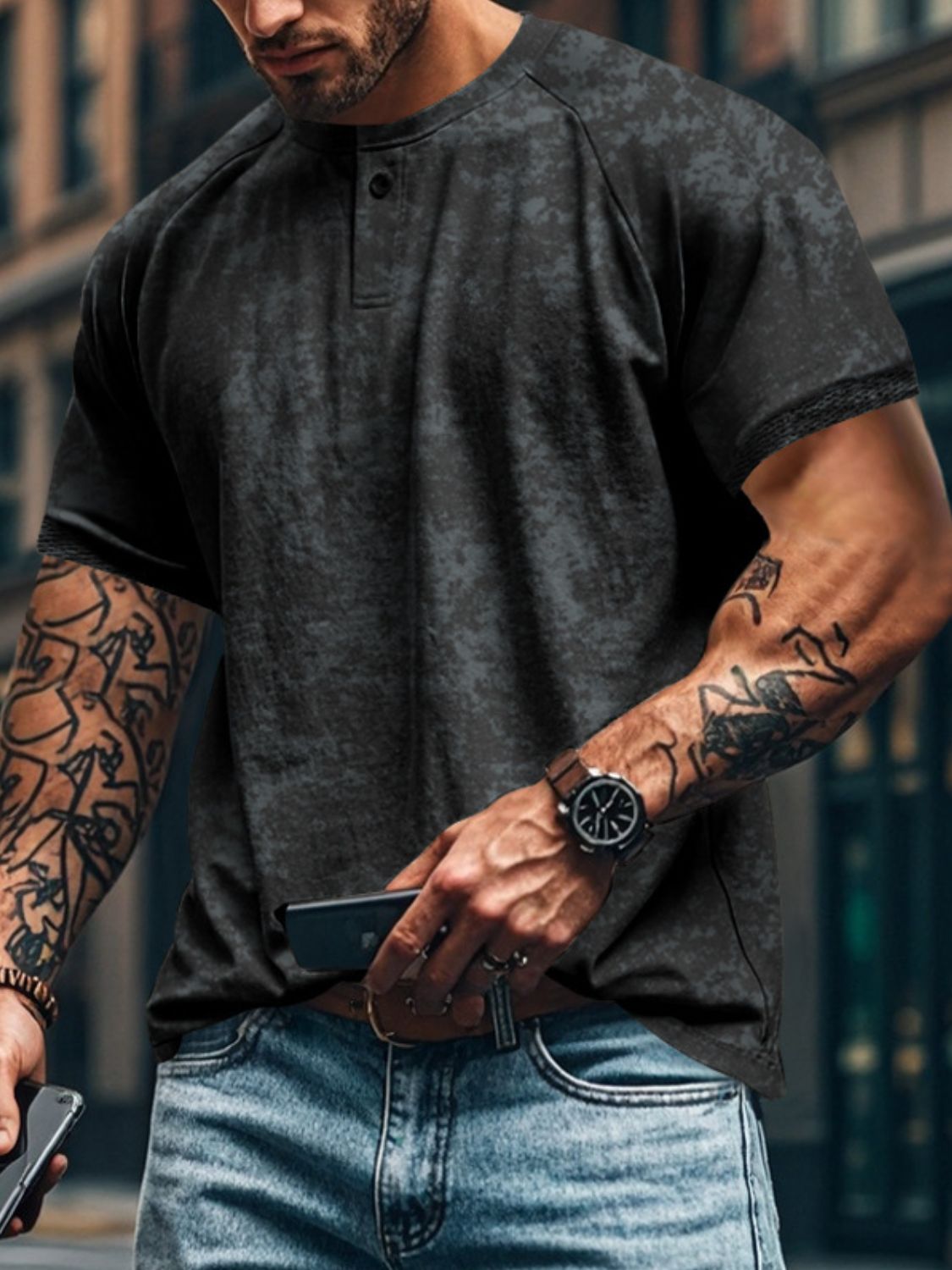 Men's Full Size Round Neck Short Sleeve T-Shirt Plus Size