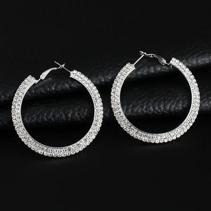 Luxury Round Crystal Hoop Earrings for Women