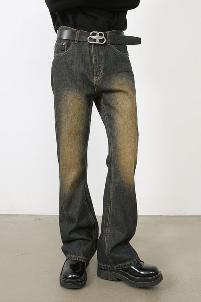 Men's Washed Bootcut Jeans