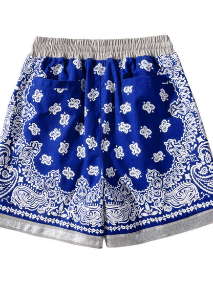 Men's Drawstring Printed Shorts with Pockets