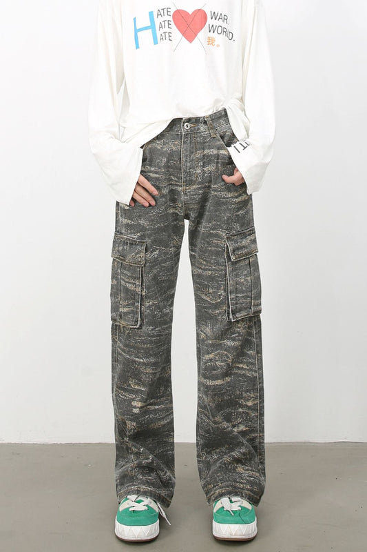 Men's Baggy Jeans with Cargo Pockets