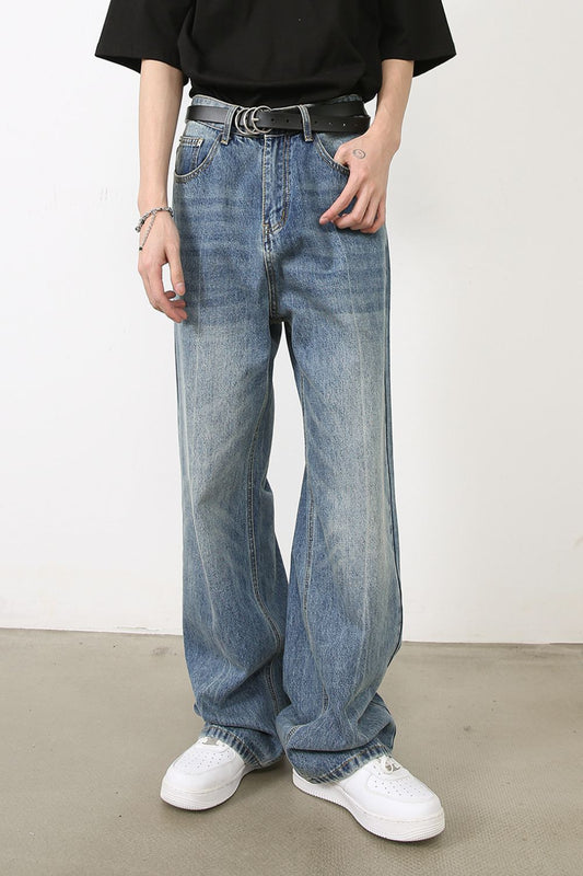 Men's Washed Jeans with Pockets