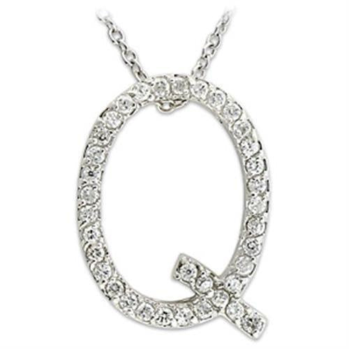 21616 - Rhodium Brass Pendant with AAA Grade CZ in Clear