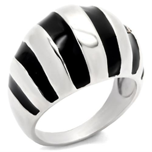 30914 - High-Polished 925 Sterling Silver Ring with Epoxy in Jet