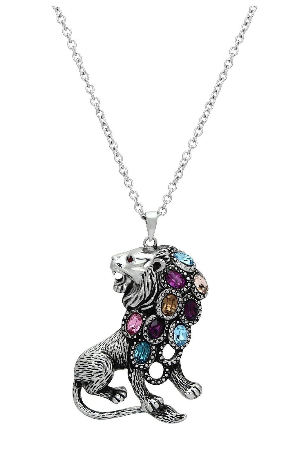 TK1125 - High polished (no plating) Stainless Steel Chain Pendant with Top Grade Crystal in Multi Color