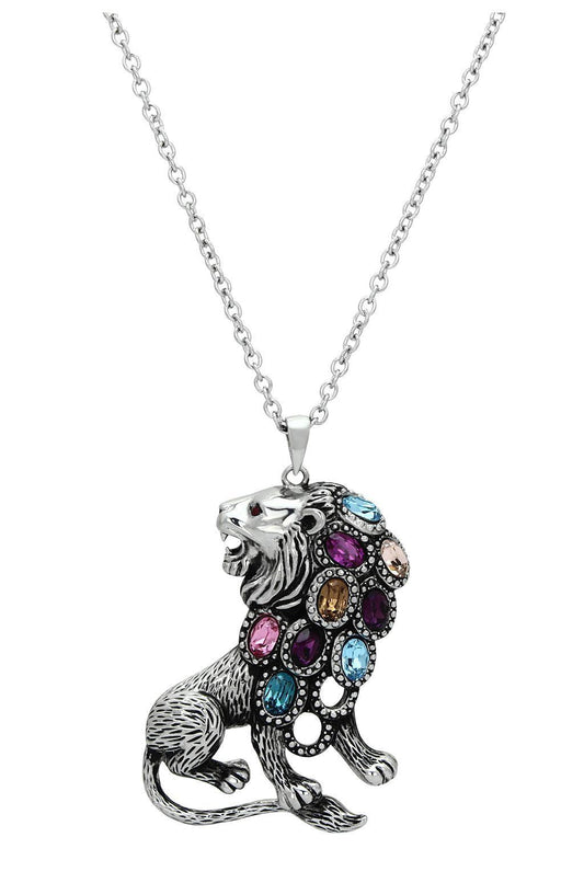 TK1125 - High polished (no plating) Stainless Steel Chain Pendant with Top Grade Crystal in Multi Color