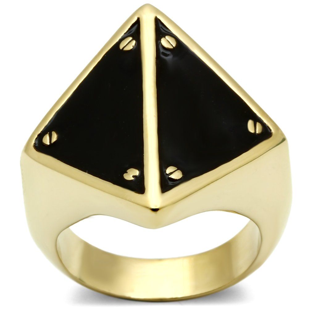 GL325 - IP Gold(Ion Plating) Brass Ring with Epoxy in Jet