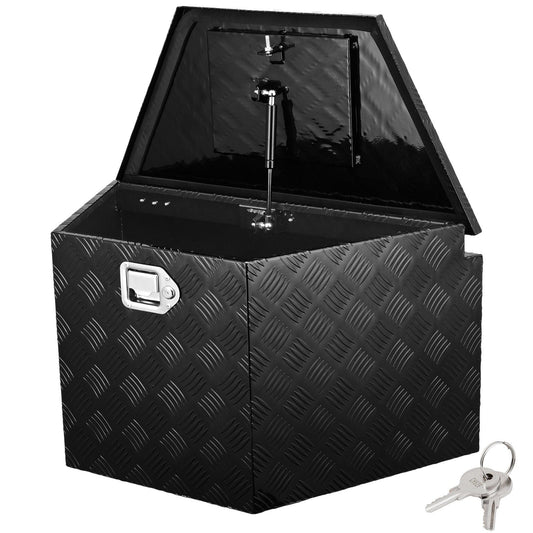 Trailer Tongue Box, Aluminum Alloy Diamond Plate Tongue Box Tool Chest, Heavy Duty Trailer Box Storage with Lock and Keys, Utility Trailer Tongue Box for Pickup Truck, RV, Trailer, 39"x16.5"x12"