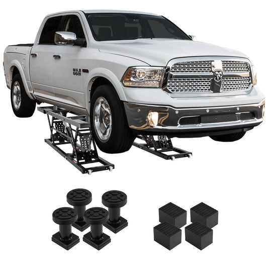 Car Lift, 25.6" Max. Height, 5,000 LBS Capacity Portable Car Lift, with Extended-Length Plates, Heavy-duty Carbon Steel Truck Lift with 120V Power Unit, Auto Car Jack Lifts for Home Garage Shop