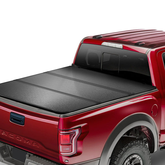 Tri-Fold Truck Bed Tonneau Cover, Compatible with 2016-2023 Toyota Tacoma, 5' (60.5") Bed, Only Fit 5.0' x 4.6' (60.5" x 55.0") Inside Bed, 400 lbs Load Capacity, LED Light, Quick Folding, Black